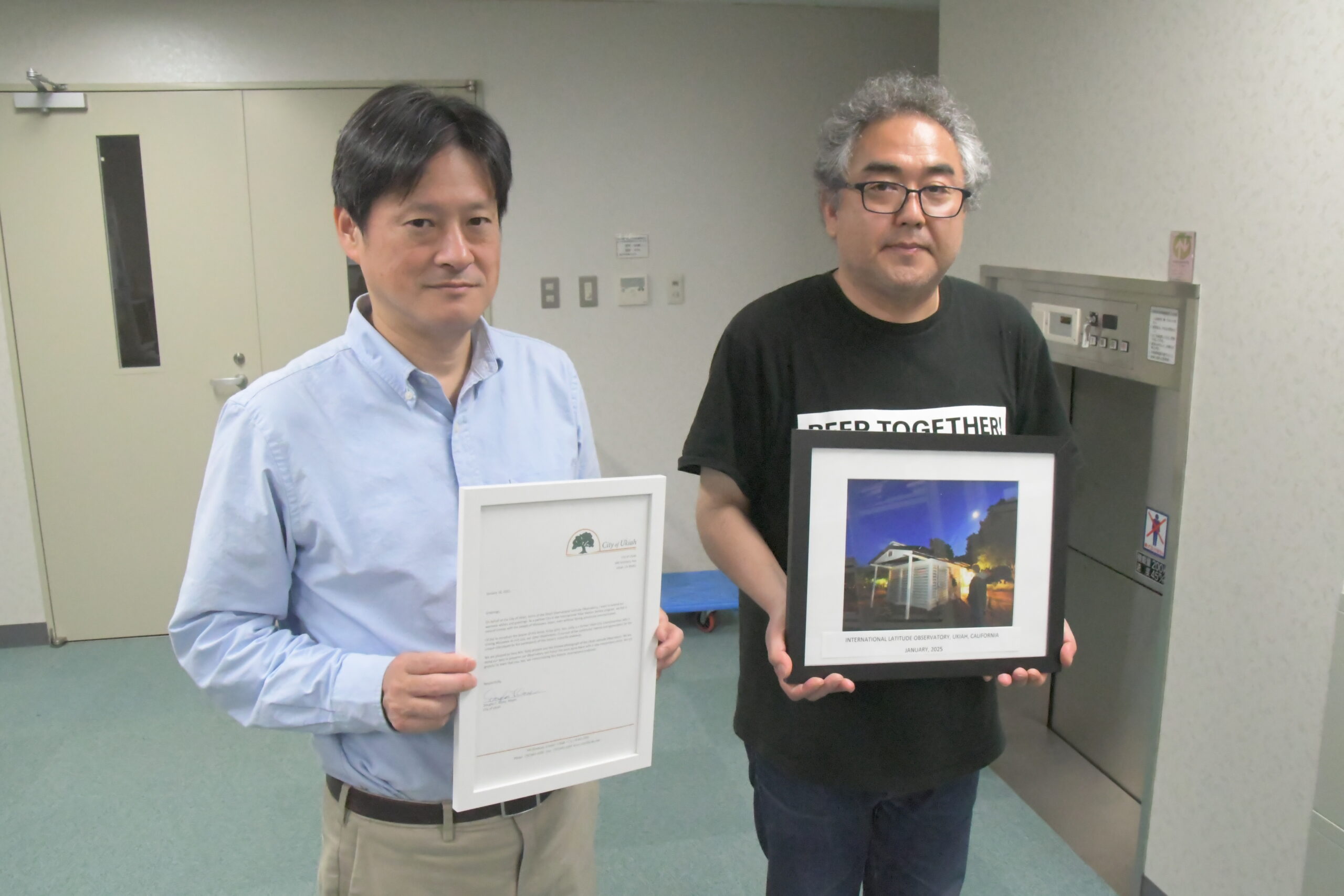 歴史的意義伝える旧緯度観測所、米・ユカイア市長が手紙