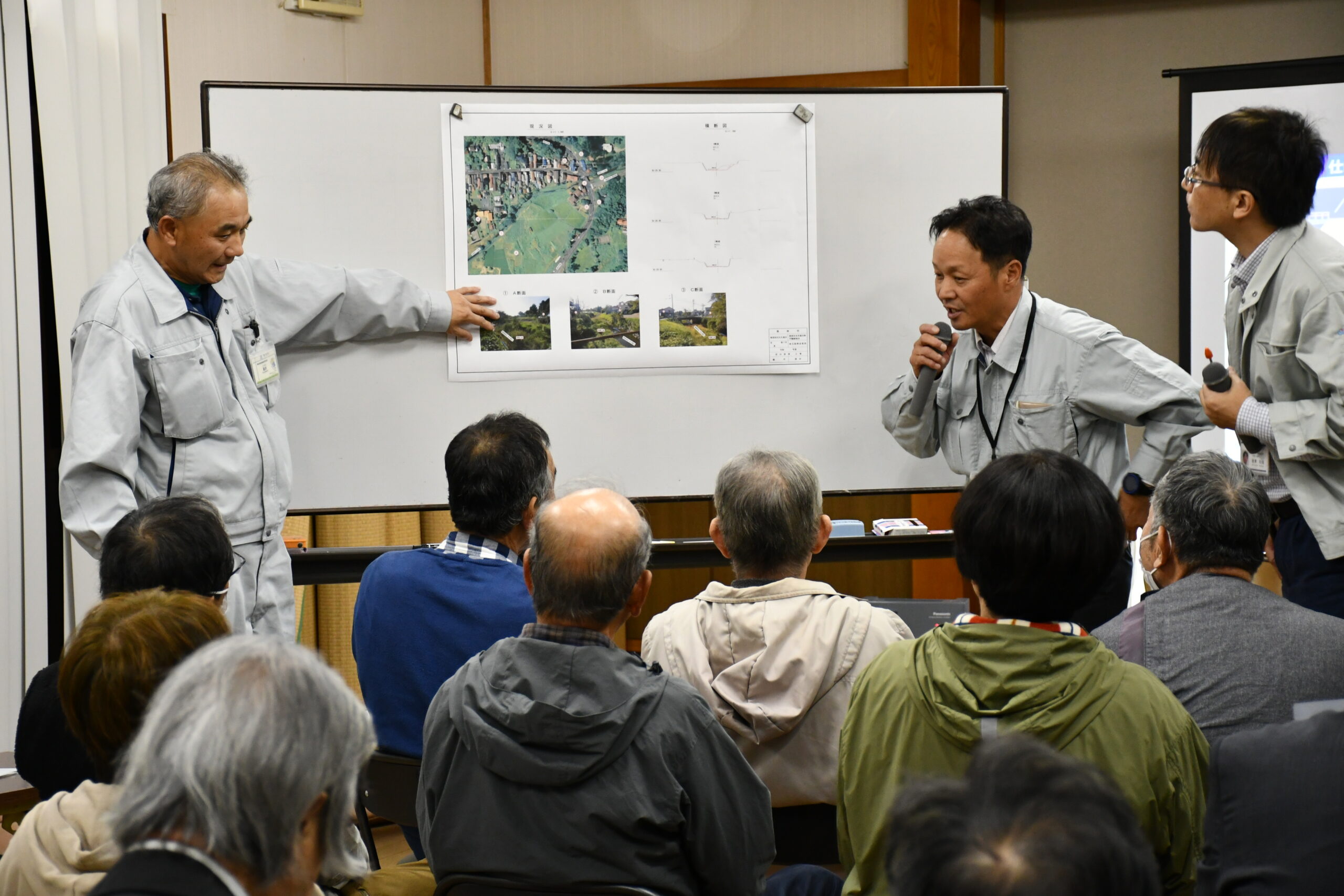 堤防整備　期待と不安、北上川治水事業で住民説明（水沢黒石）