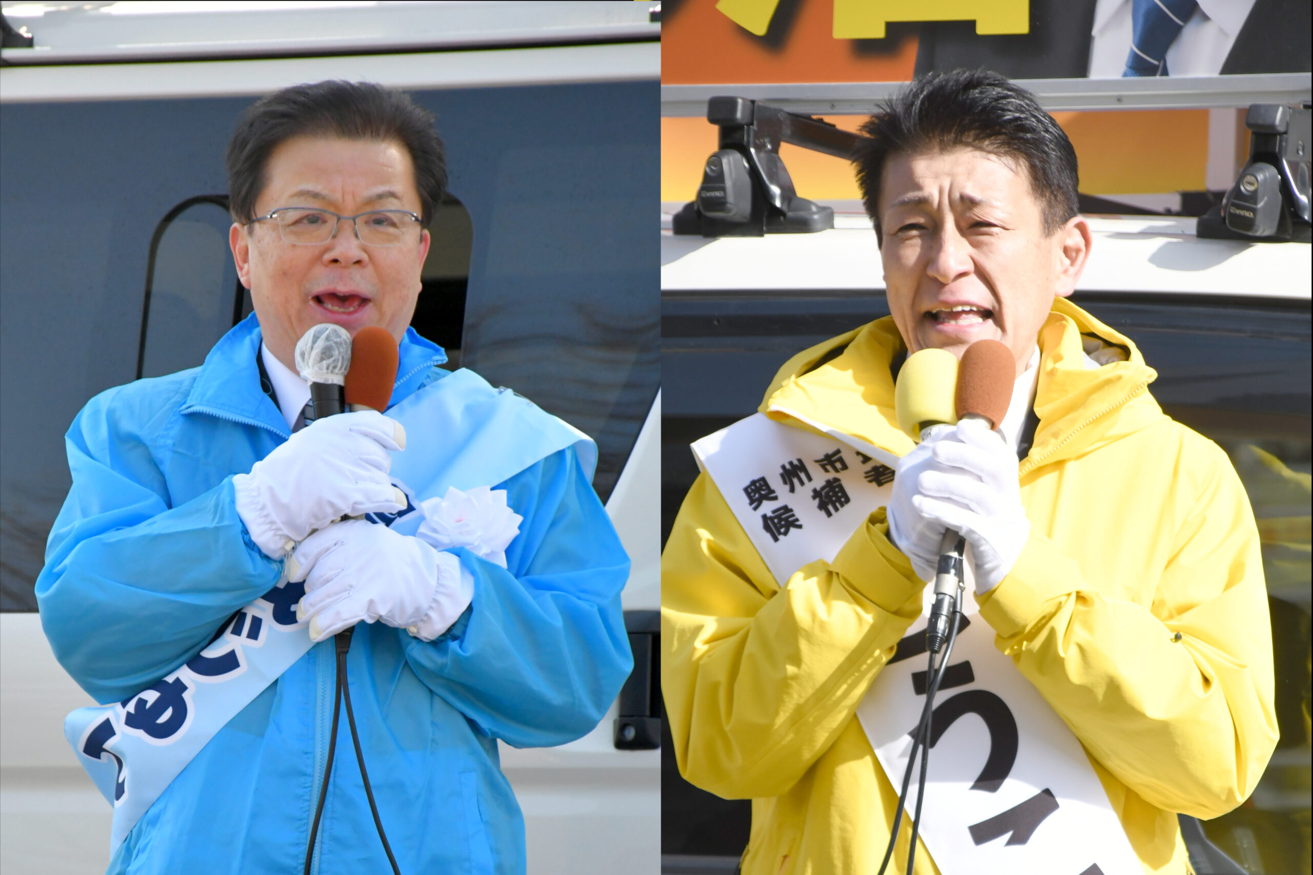 奥州ダブル選挙告示（市長選は現新一騎打ち）