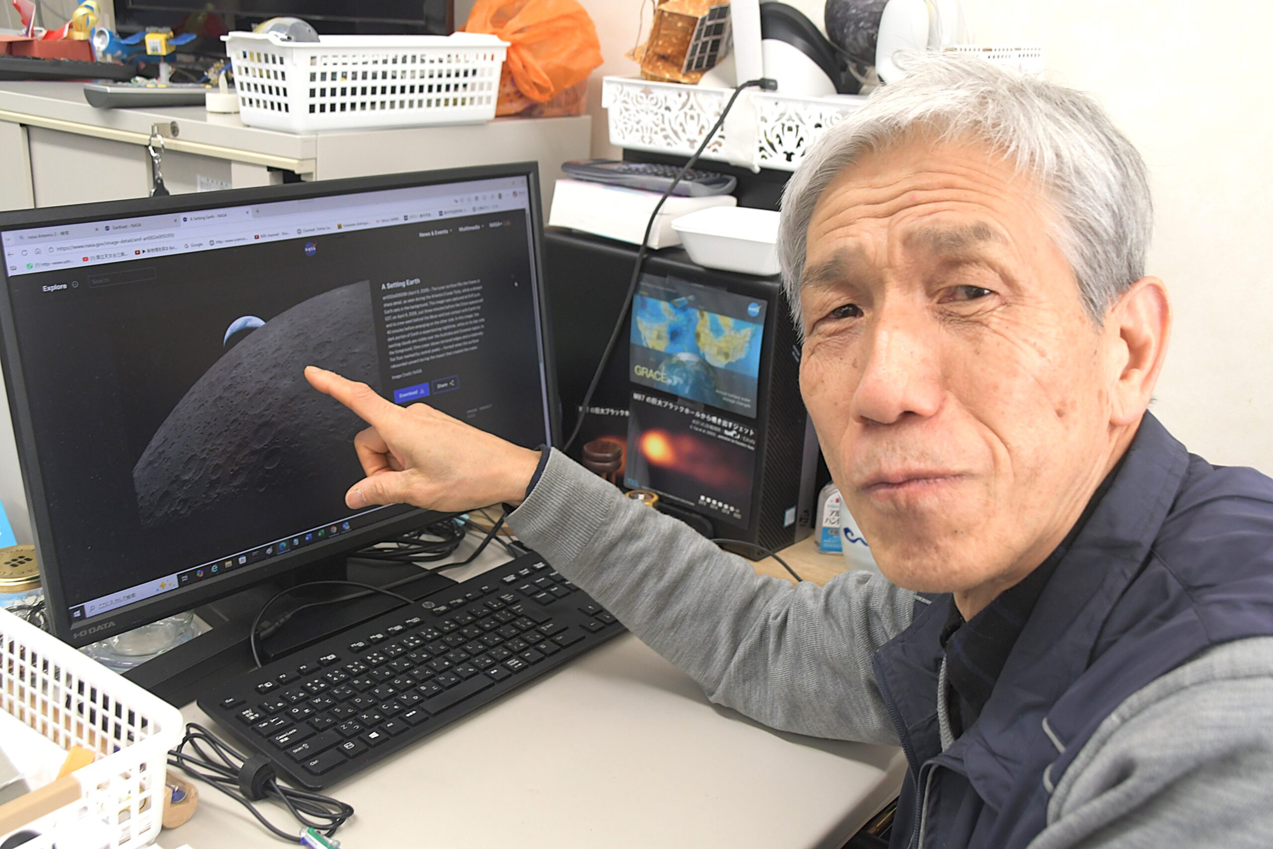 有人月宇宙船撮影の月クレーター「とても鮮明」（奥州宇宙遊学館の花田館長）