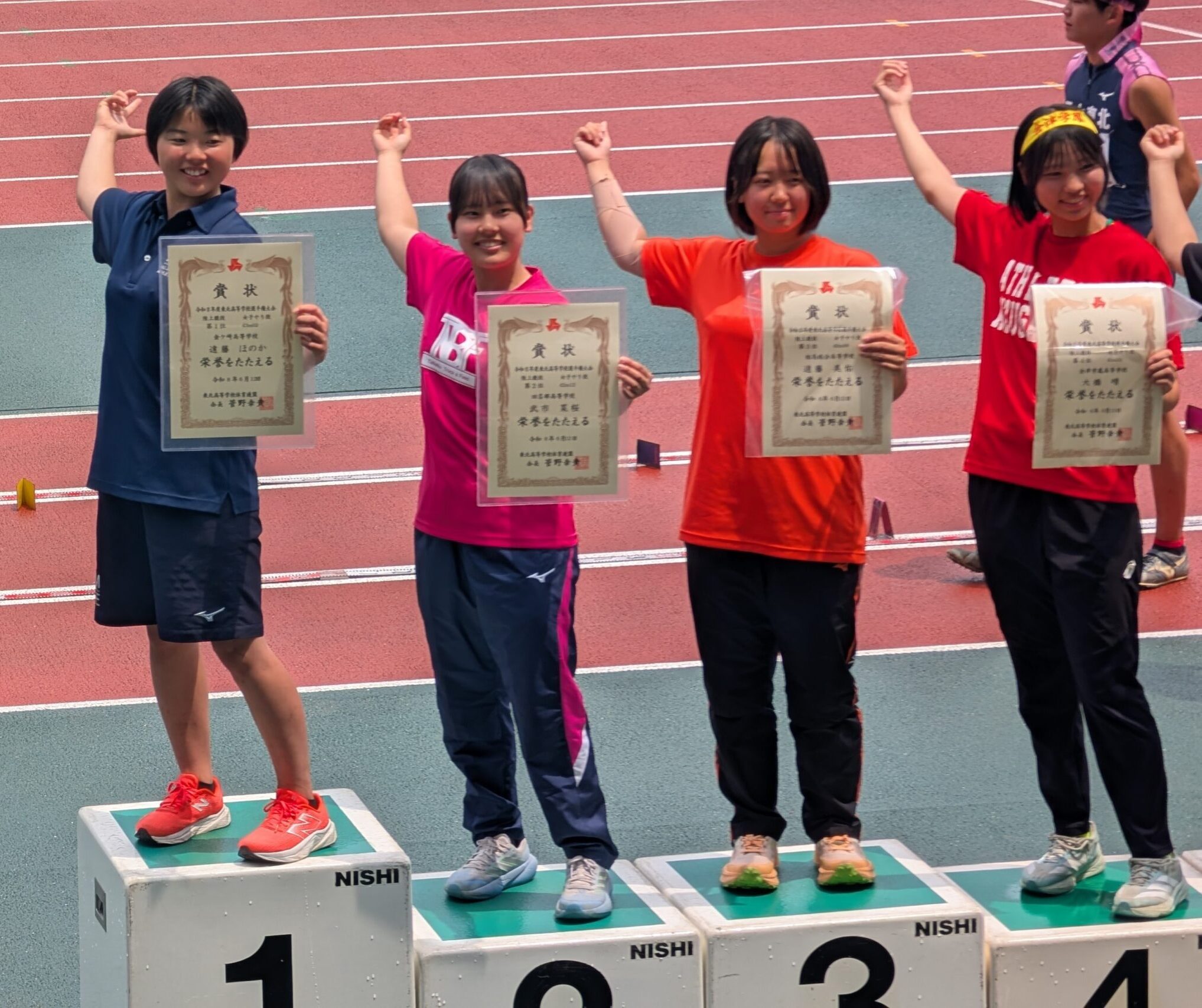 ◎スポーツHP版＝6/18付　東北高校陸上・女子やり投げ、遠藤（金ケ崎3年）が頂点